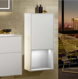Шкафчик для ванной Villeroy & Boch Finion 41,8х93,6х27 см петли слева с подсветкой МДФ глянцевый белый лак F540GFGF