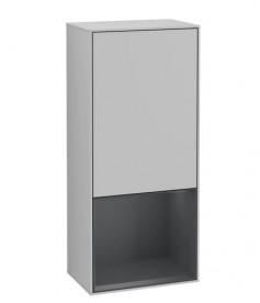 Шкафчик для ванной Villeroy & Boch Finion 41,8х93,6х27 см петли слева с подсветкой МДФ светло-серый матовый лак/темно-синий матовый лак F540HGGJ