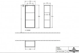 Шафка для ванної Villeroy & Boch Finion 41,8х93,6х27 см петлі зліва МДФ антрацит матовий лак F56000GK