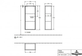 Шафка для ванної Villeroy & Boch Finion 41,8х93,6х27 см петлі зліва з підсвічуванням МДФ світло-сірий матовий лак G56000GJ