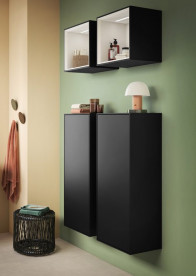 Шафка для ванної Villeroy & Boch Finion 41,8х93,6х27 см петлі праворуч МДФ з підсвічуванням чорний матовий лак G57000PD