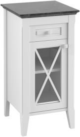 Шафка для ванної Villeroy & Boch Hommage 44,2х85 см ДСП/шпон/мармур білий матовий лак/чорний мармур 89642001