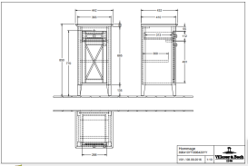 Шафка для ванної Villeroy & Boch Hommage 44,2х85 см ДСП/шпон/мармур білий матовий лак/чорний мармур 89642001