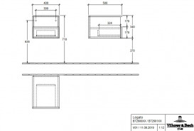 Шкафчик для ванной Villeroy & Boch Legato 40х34х50 см правый ДСП белый матовый B72601MS