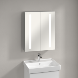 Шафка для ванної Villeroy & Boch My View 14 80x75 см з підсвічуванням алюміній/дзеркало A4218000