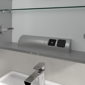 Шафка для ванної Villeroy & Boch My View 14 80x75 см з підсвічуванням алюміній/дзеркало A4218000