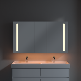 Шафка для ванної Villeroy & Boch My View 14 130x75 см з підсвічуванням алюміній/дзеркало A4241300