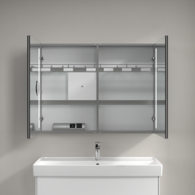 Шкафчик для ванной Villeroy & Boch My View 14+ 100x75 см с подсветкой алюминий/зеркало A4331000