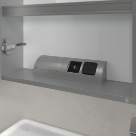 Шкафчик для ванной Villeroy & Boch My View 14+ 100x75 см с подсветкой алюминий/зеркало A4331000