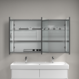 Шкафчик для ванной Villeroy & Boch My View 14 120x75 см с подсветкой алюминий/зеркало A4331200