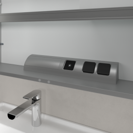 Шкафчик для ванной Villeroy & Boch My View 14 120x75 см с подсветкой алюминий/зеркало A4331200