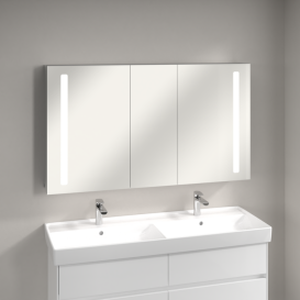 Шкафчик для ванной Villeroy & Boch My View 14+ 130x75 см с подсветкой алюминий/зеркало A4331300