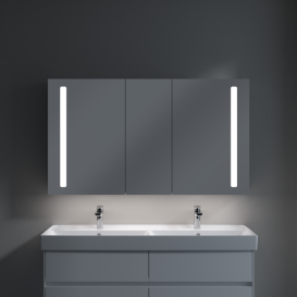 Шкафчик для ванной Villeroy & Boch My View 14+ 130x75 см с подсветкой алюминий/зеркало A4331300