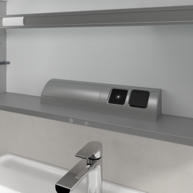 Шкафчик для ванной Villeroy & Boch My View 14+ 80x75 см с подсветкой алюминий/зеркало A4338000