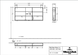 Шафка для ванної Villeroy & Boch My View Now 160x75 см з підсвічуванням алюміній/дзеркало A4551600
