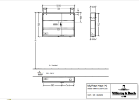 Шкафчик для ванной Villeroy & Boch My View Now 100x75 см с подсветкой алюминий/зеркало A4551000