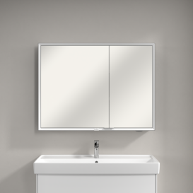 Шкафчик для ванной Villeroy & Boch My View Now 100x75 см с подсветкой алюминий/зеркало A4551000