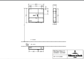 Шкафчик для ванной Villeroy & Boch My View Now 80x75 см с подсветкой алюминий/зеркало A4558000