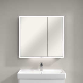 Шкафчик для ванной Villeroy & Boch My View Now 80x75 см с подсветкой алюминий/зеркало A4558000