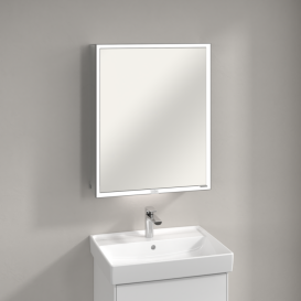 Шафка для ванної Villeroy & Boch My View Now 60x75 см з підсвічуванням алюміній/дзеркало A4556L00