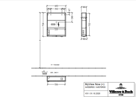 Шкафчик для ванной Villeroy & Boch My View Now 60x75 см с подсветкой алюминий/зеркало A4556R00