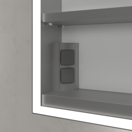 Шкафчик для ванной Villeroy & Boch My View Now 60x75 см с подсветкой алюминий/зеркало A4556R00