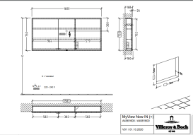 Шафка для ванної Villeroy & Boch My View Now 160x75 см з підсвічуванням алюміній/дзеркало A4561600
