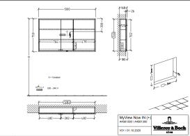 Шафка для ванної Villeroy & Boch My View Now 130x75 см з підсвічуванням алюміній/дзеркало A4561300