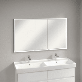 Шкафчик для ванной Villeroy & Boch My View Now 130x75 см с подсветкой алюминий/зеркало A4561300