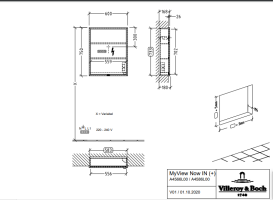 Шкафчик для ванной Villeroy & Boch My View Now 60x75 см с подсветкой алюминий/зеркало A4566L00