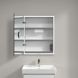 Шкафчик для ванной Villeroy & Boch My View Now 60x75 см с подсветкой алюминий/зеркало A4566L00