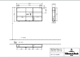 Шафка для ванної Villeroy & Boch My View Now 140x75 см з підсвічуванням алюміній/дзеркало A4571400