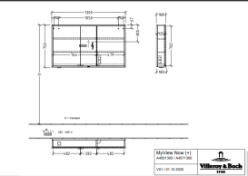 Шкафчик для ванной Villeroy & Boch My View Now 130x75 см с подсветкой алюминий/зеркало  A4571300