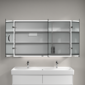 Шафка для ванної Villeroy & Boch My View Now 120x75 см з підсвічуванням алюміній/дзеркало A4571200