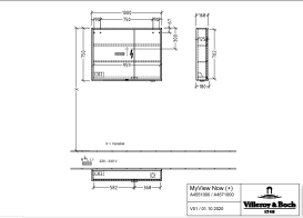 Шафка для ванної Villeroy & Boch My View Now 100x75 см з підсвічуванням алюміній/дзеркало A4571000