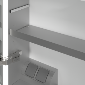 Шафка для ванної Villeroy & Boch My View Now 80x75 см з підсвічуванням алюміній/дзеркало A4578000