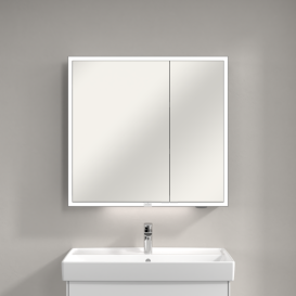 Шафка для ванної Villeroy & Boch My View Now 80x75 см з підсвічуванням алюміній/дзеркало A4578000