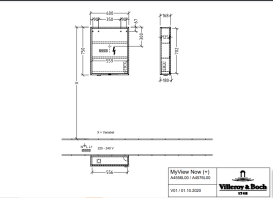 Шкафчик для ванной Villeroy & Boch My View Now 60x75 см с подсветкой алюминий/зеркало A4576L00