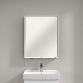 Шкафчик для ванной Villeroy & Boch My View Now 60x75 см с подсветкой алюминий/зеркало A4576L00