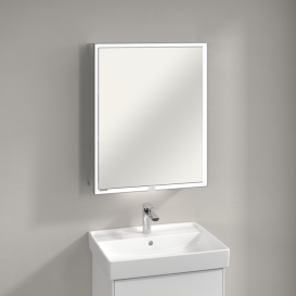 Шкафчик для ванной Villeroy & Boch My View Now 60x75 см с подсветкой алюминий/зеркало A4576R00