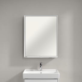 Шкафчик для ванной Villeroy & Boch My View Now 60x75 см с подсветкой алюминий/зеркало A4576R00