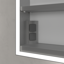 Шкафчик для ванной Villeroy & Boch My View Now 60x75 см с подсветкой алюминий/зеркало A4576R00