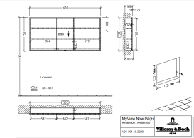 Шафка для ванної Villeroy & Boch My View Now 160x75 см з підсвічуванням алюміній/дзеркало A4581600