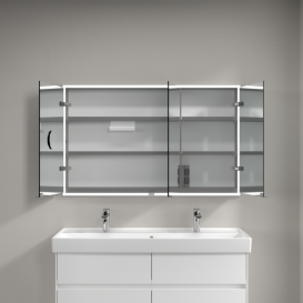 Шафка для ванної Villeroy & Boch My View Now 120x75 см з підсвічуванням алюміній/дзеркало A4581200