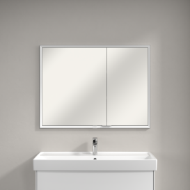 Шкафчик для ванной Villeroy & Boch My View Now 100x75 см с подсветкой алюминий/зеркало A4581000