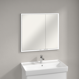 Шафка для ванної Villeroy & Boch My View Now 80x75 см з підсвічуванням алюміній/дзеркало A4588000