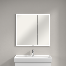 Шафка для ванної Villeroy & Boch My View Now 80x75 см з підсвічуванням алюміній/дзеркало A4588000