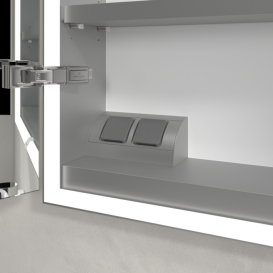 Шафка для ванної Villeroy & Boch My View Now 80x75 см з підсвічуванням алюміній/дзеркало A4588000