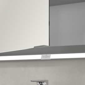 Шафка для ванної Villeroy & Boch My View Now 80x75 см з підсвічуванням алюміній/дзеркало A4588000