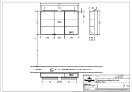 Шкафчик для ванной Villeroy & Boch My View Now 120,7x74,6 см с подсветкой алюминий/зеркало A4401200